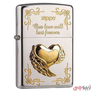 فندک زیپو اصل باطراحی قلب به صورت برجسته – Japan Design Zippo Lighter Za-2-41b