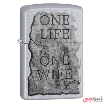 فندک زیپو اصل کد 205 One life One Wife Design
