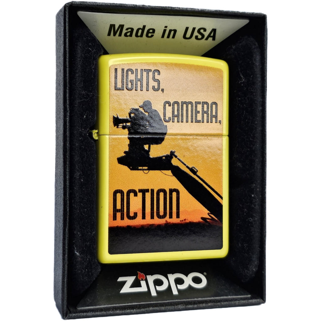 فندک زیپو اصل کد 24839 - Camera Man on a Yellow Zippo